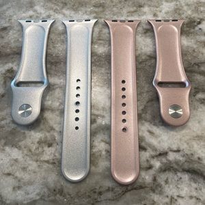 APPLE WATCH BANDS- silver, rose gold, set of 2